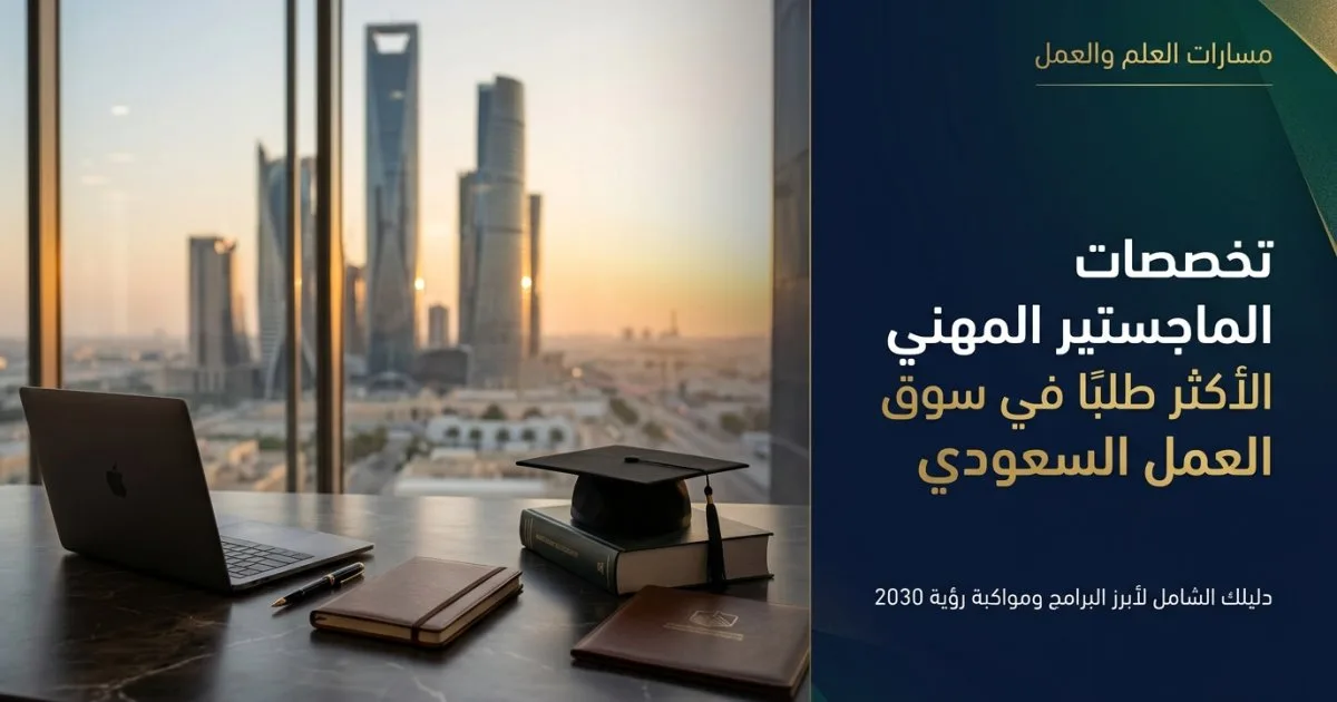 تخصصات الماجستير المهني الأكثر طلبًا في سوق العمل السعودي