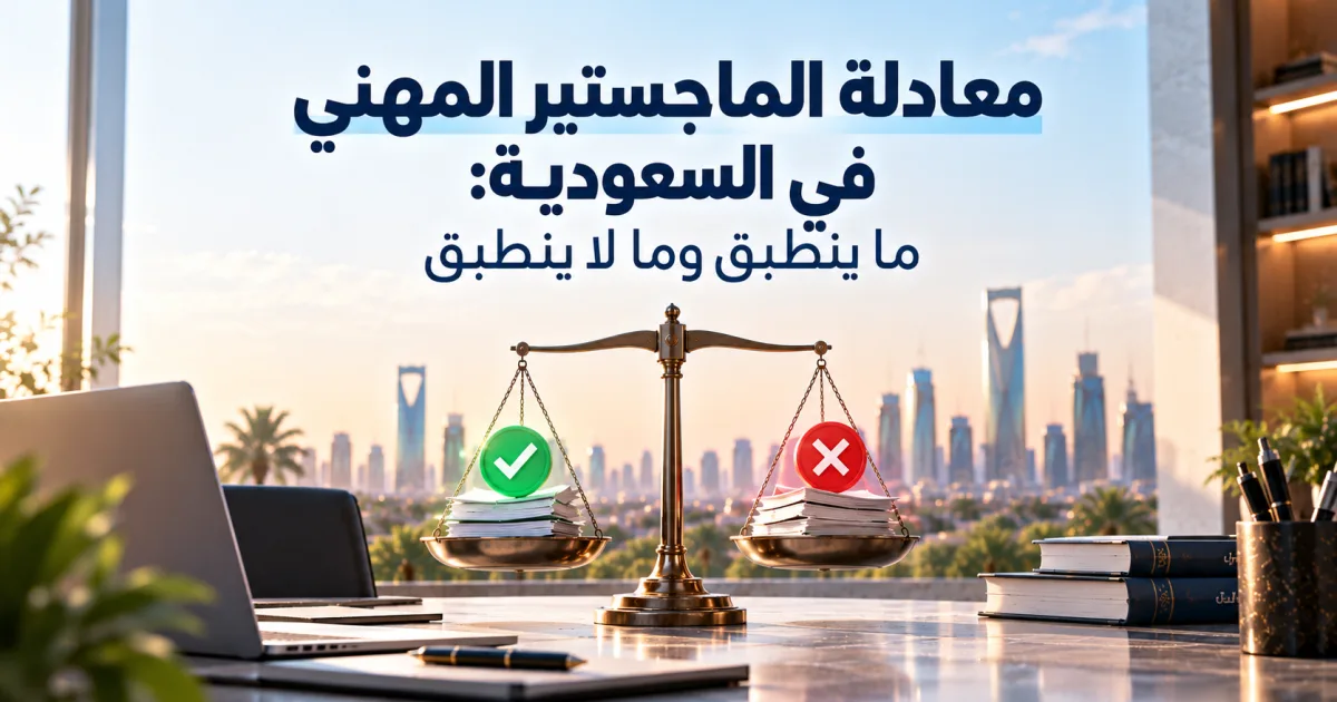 معادلة الماجستير المهني في السعودية: ما ينطبق وما لا ينطبق